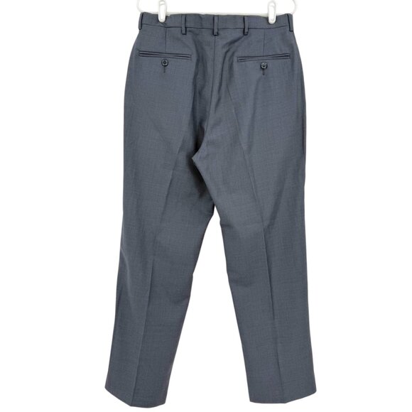 Haggar Men's Classic Fit Flat Front Navy Blue Dress Pants Sz 34X30 Comfort Waist - Picture 2 of 10